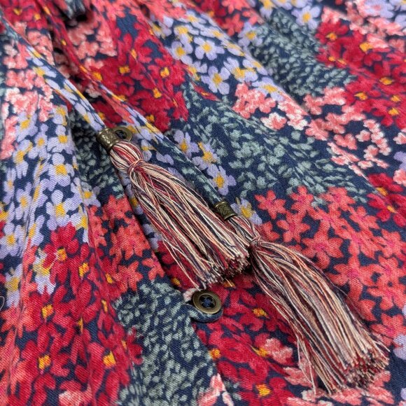 Knox Rose Red Floral Hi Low Short Sleeve Maxi Dress - Small - Picture 10 of 11